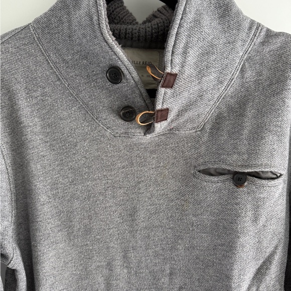Men’s Billy Reid Gray Sweater with Button Accents, Size Medium - Picture 2 of 7